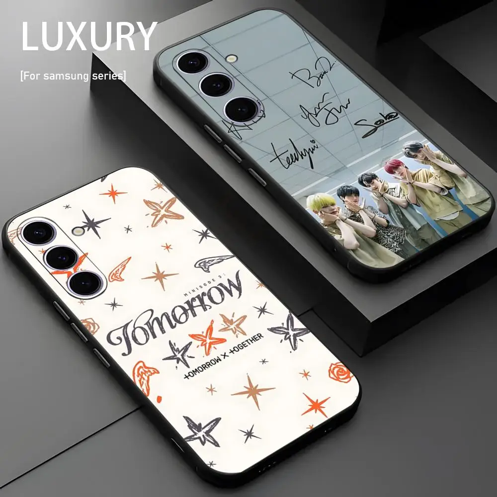 Popular TOMORROW X TOGETHER Phone Case For Samsung Galaxy S25 S24 S23 S22 S21 S20 Plus Ultra Note20 Soft Black