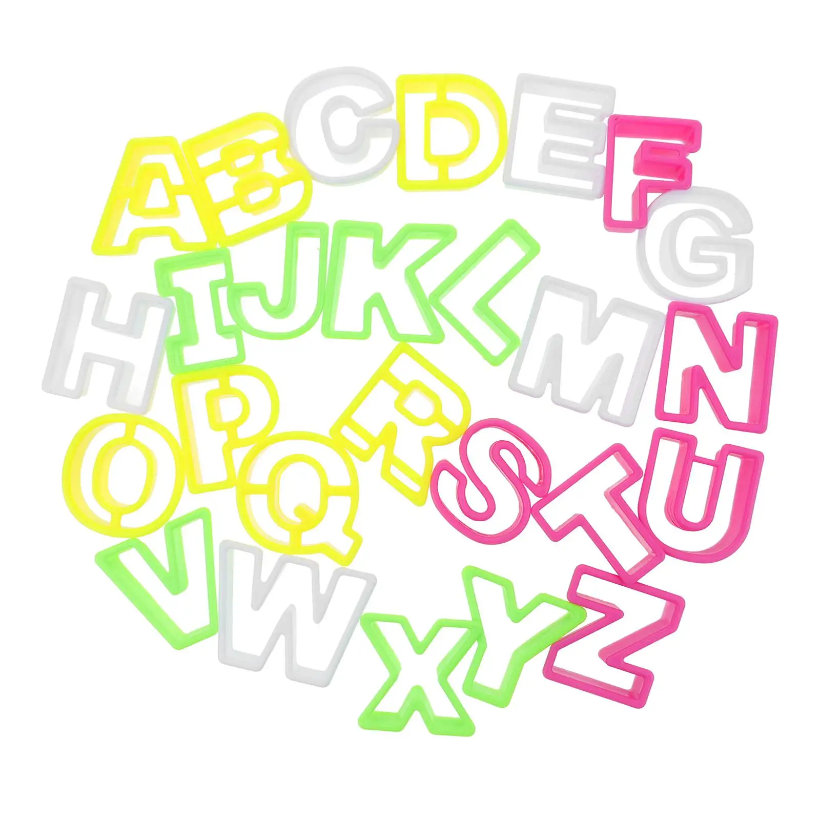 

26pcs Alphabet Biscuit Mold Letter Cookie Plastic Non Stick Fondant Cake Bread Chocolate Easy Use Clean