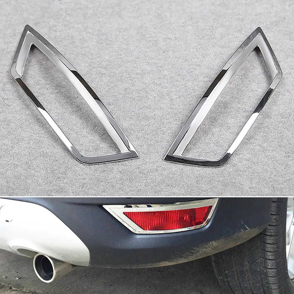 Chrome Rear Fog Light Trim Cover Bumper Lamp For Ford Silver Escape Kuga 2013-2019 Newest Brand New Value Replaces