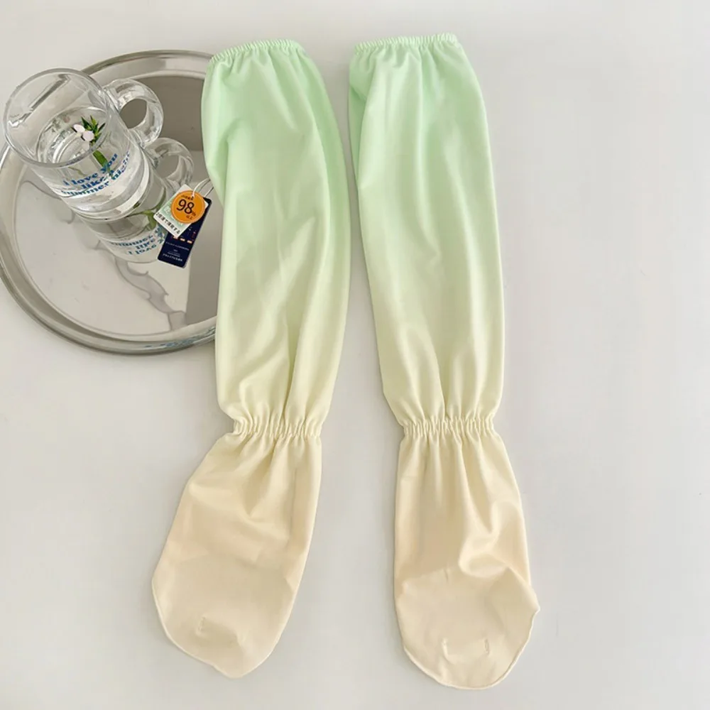 

Cute Elastic Long Ice Silk Sleeves Thin Anti-UV Sunscreen Arm Covers Gradient UV Insulation Cycling Gloves Summer