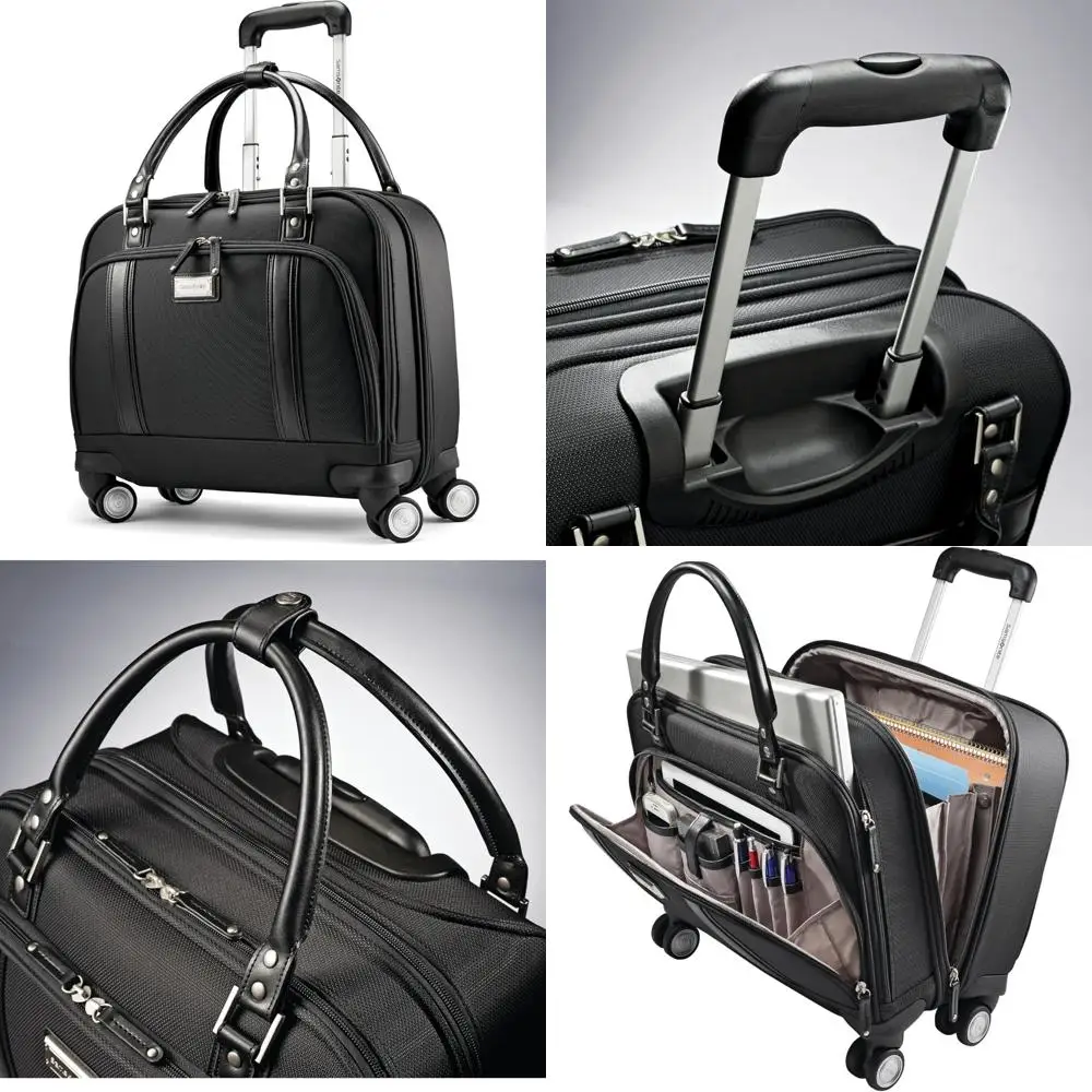 

Женский мобильный офисный спиннерный чемодан черного цвета, один размер, универсальный дорожный компаньон