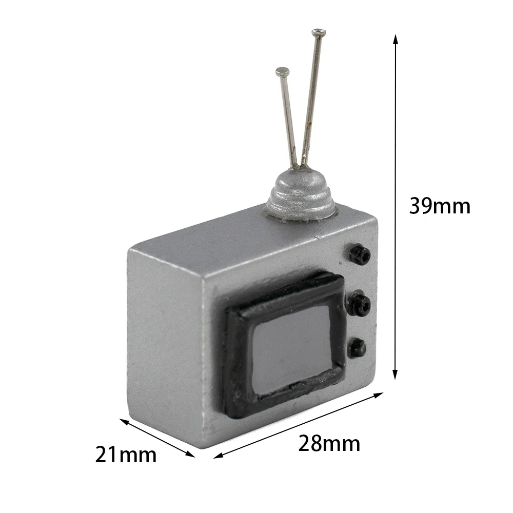 1/12 Poppenhuis Miniatuur Hars Televisie Mini TV Model Speelgoed voor Poppenhuis Accessoires Decoratie ob11 bjd