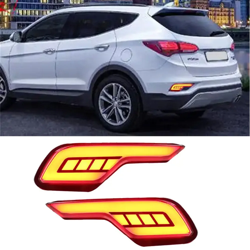 Car LED Tail Light For Hyundai Santa Fe/IX45 2016 2017 Reflector Rear Bumper Light Fog Lamp Stop Brake Light