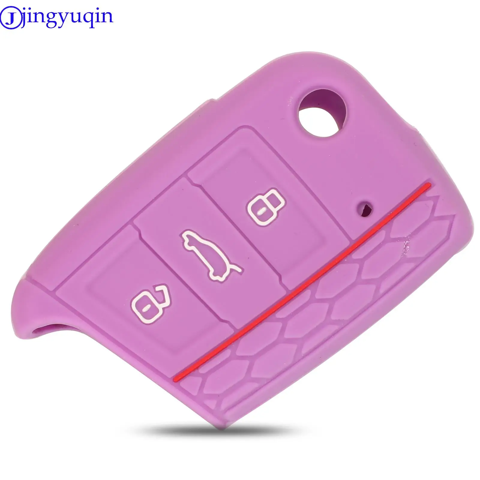 Jingyuqin-3 Botão de Silicone Key Fob Capa, Capa para VW Polo 2016, Golf 7, MK7, Skoda Octavia, Combi A7, SEAT Leon, Ibiza, Cupra