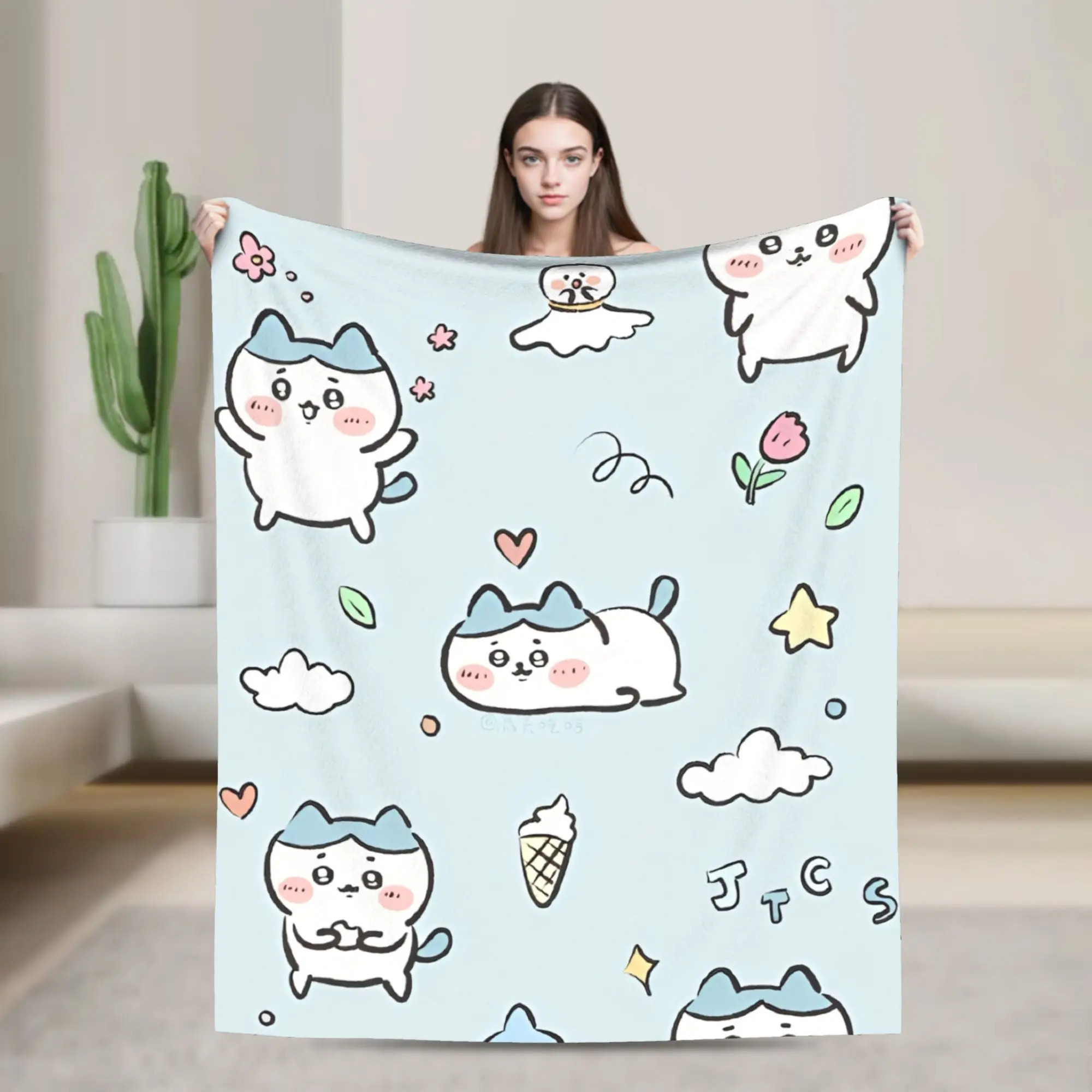

Chiikawa Hachiware Usagi Blanket Multi-size Super Soft and Warm Throw Blankets for Couch Sofa and Bed