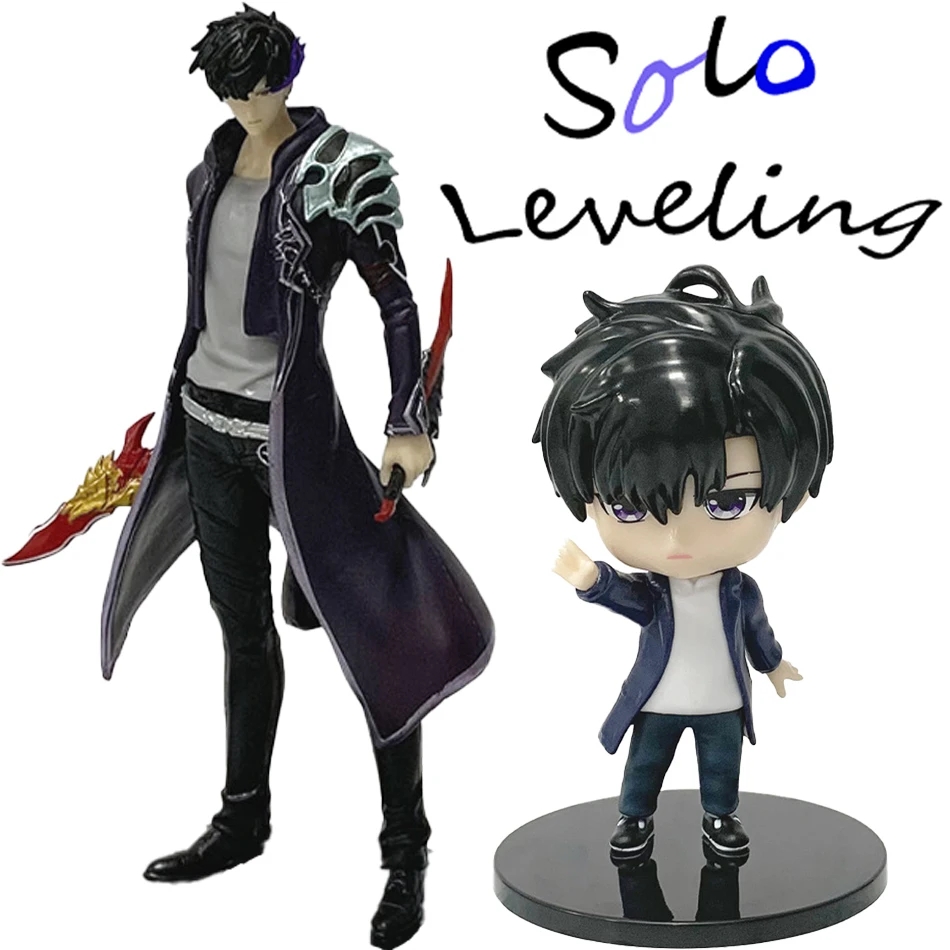 Figura de acción de 18 cm de Solos Leveling (versión anime) - Figura de acción de Sung Jinwoo, modelo coleccionable de PVC, adorno de anime para exhibición.