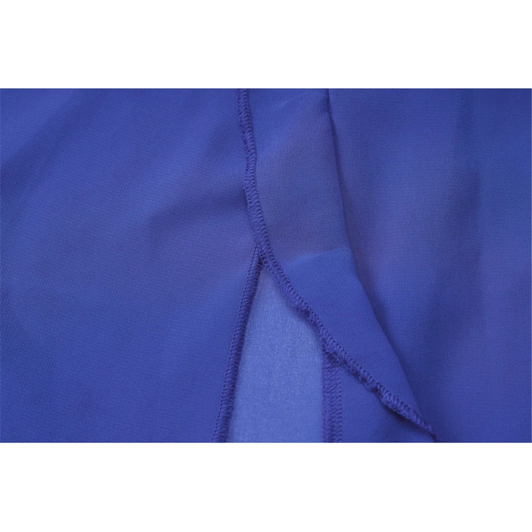 Langes Kleid mit tiefem V-Ausschnitt und hohem Schlitz, Rüschen, Strand-Cover-Up, Bikini-Cover-Up, Strandkleid, Strandmode, Damen V4440 – Detail 21