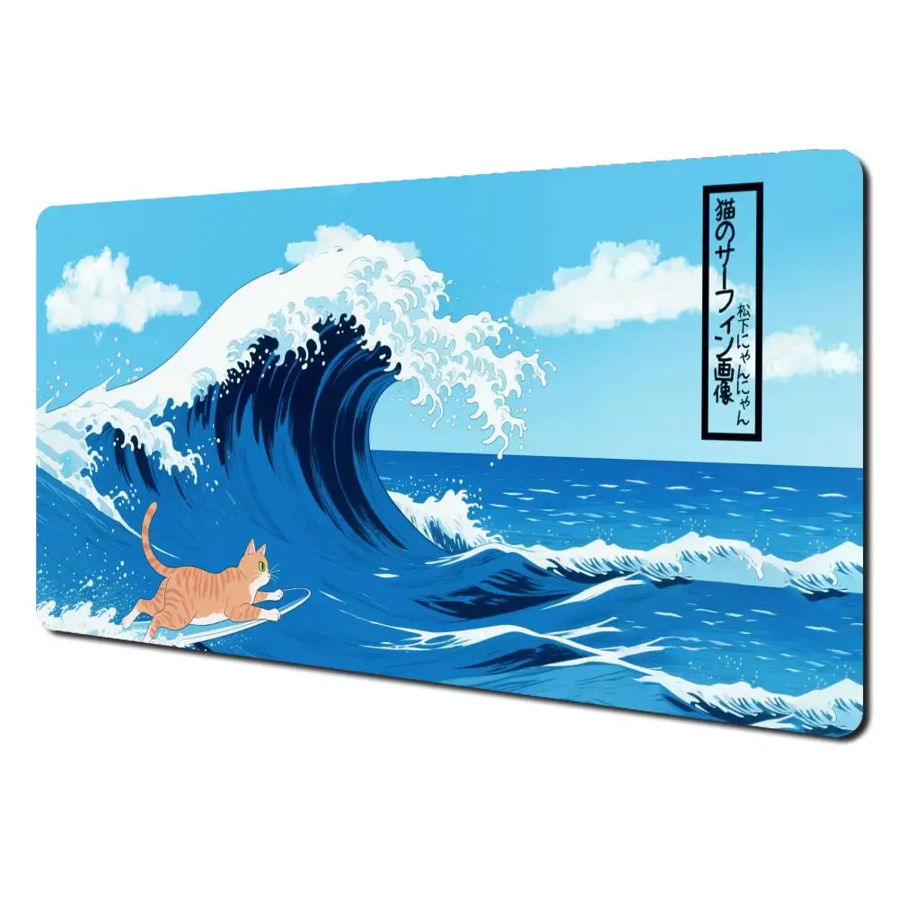 

Desk Mat Gaming Mouse Pad Large Deskmat Gamer Deskpad Art Great Waves Rubber Mousepad Speed Compute Office Playmat Kawaii Mats
