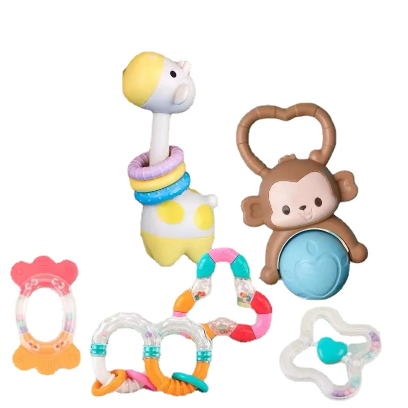 Infant Handbell 0-1 Can Be Teether Early Education Puzzle Grip Training 3-12 Newborn Comfort Toy