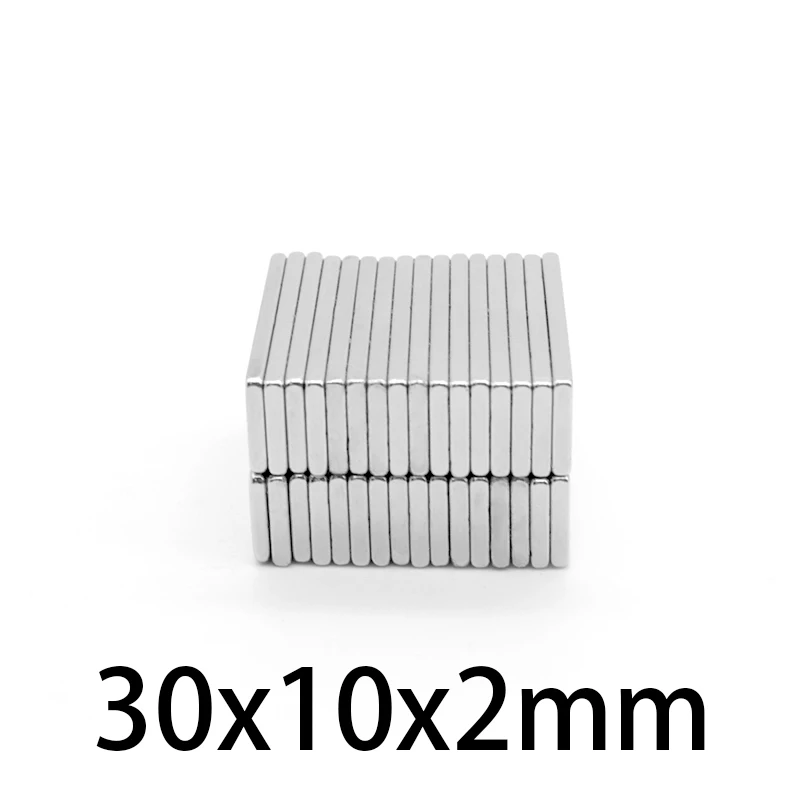 30x10x2mm Powerful Quadrate Magnet 30mmx10mmx2mm For Home Refrigerators, Offices DIY 30*10*2 Block Search Magnet