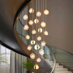 Modern home decoration crystal chandelier, stair Pendant lamp, living room Pendant lights, interior lighting
