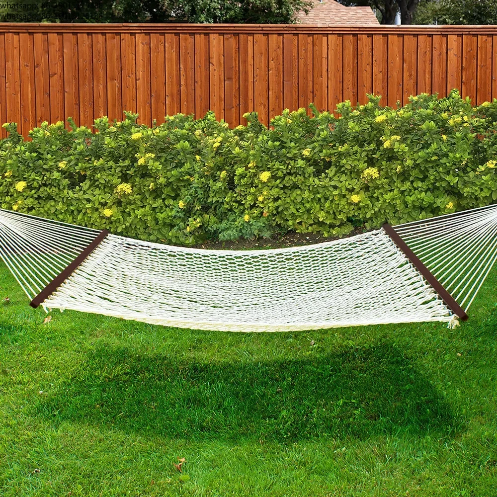 New 2026  Mesh cotton rope wooden stick single double hammock