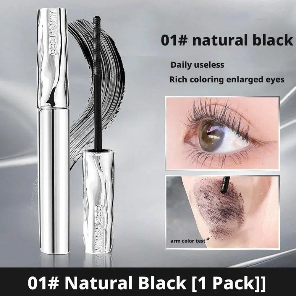 Mascara in tubo d'acciaio piccolo Nero Estensioni ciglia arricciate spesse Impermeabile Allungamento occhi 4D a lunga durata Trucco occhi ad asciugatura rapida