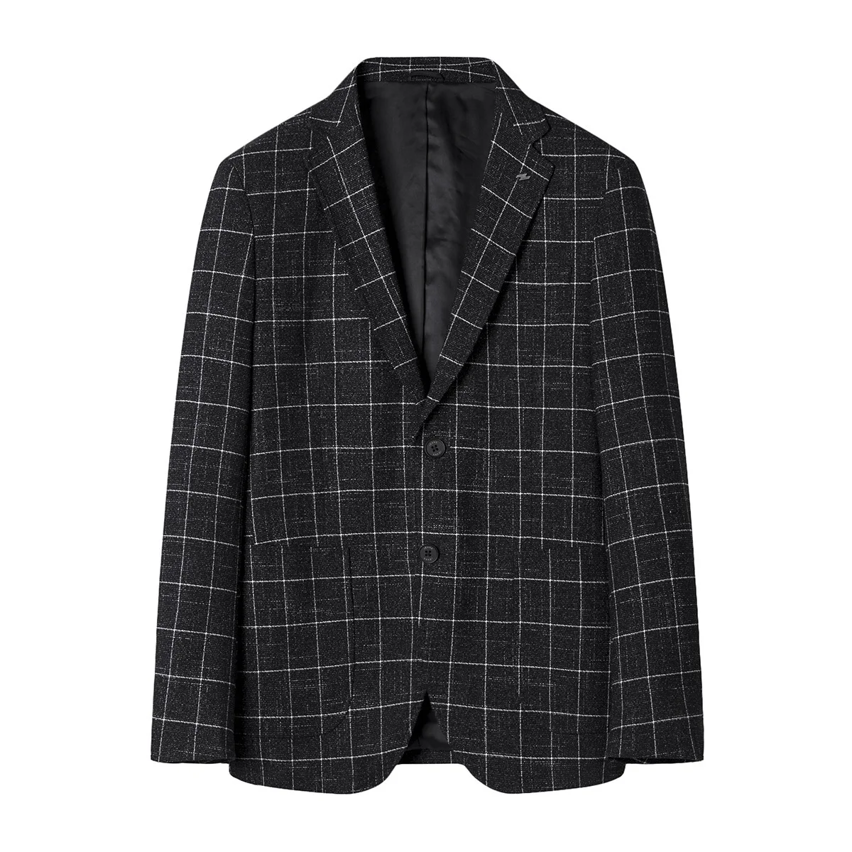 

Faionable клетчатый мужской костюм с плоским воротником, осенне-зимняя повседневная рабочая одежда, однобортный, с двумя пуговицами, Westwear, молодежный стандартный крой