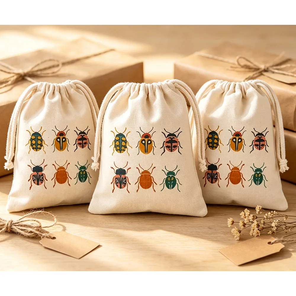3/12 Pcs Bug Themed Birthday Party Favor Bags Kids Candy Cookie Bag Baby Shower Welcome Gift for Guests Childrens Birthday Decor view 5