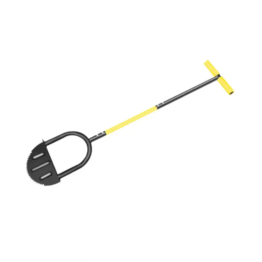 Practical Tool Handheld Lawn Mower Portable Manual Edging Tool Half Moon Shape T-Grip Handle Garden Edger Household Use