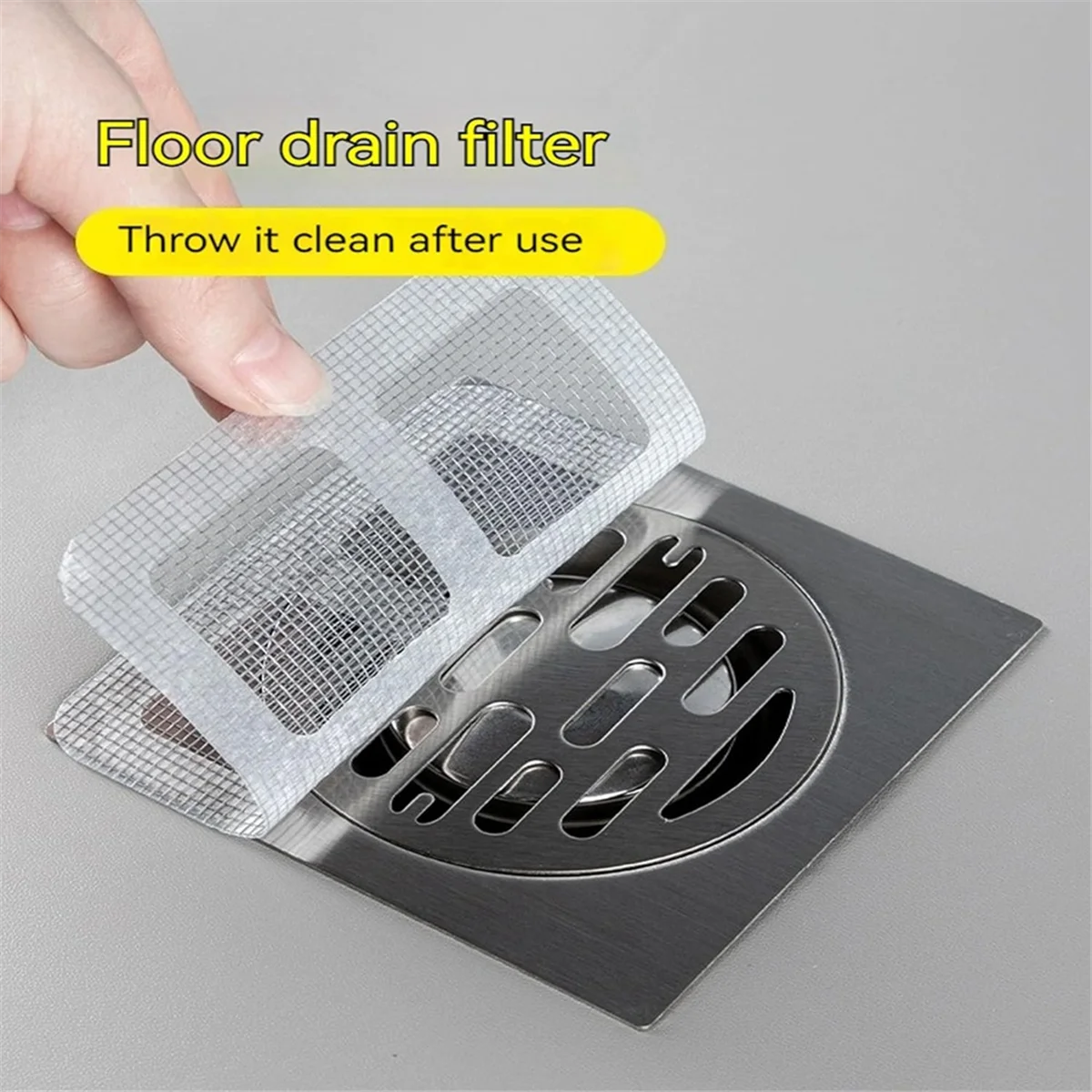 ABBO-60PCS Disposable Floor Drain Filter Screen, Floor Drain Sticker, Disposable Shower Drain Hair Catcher