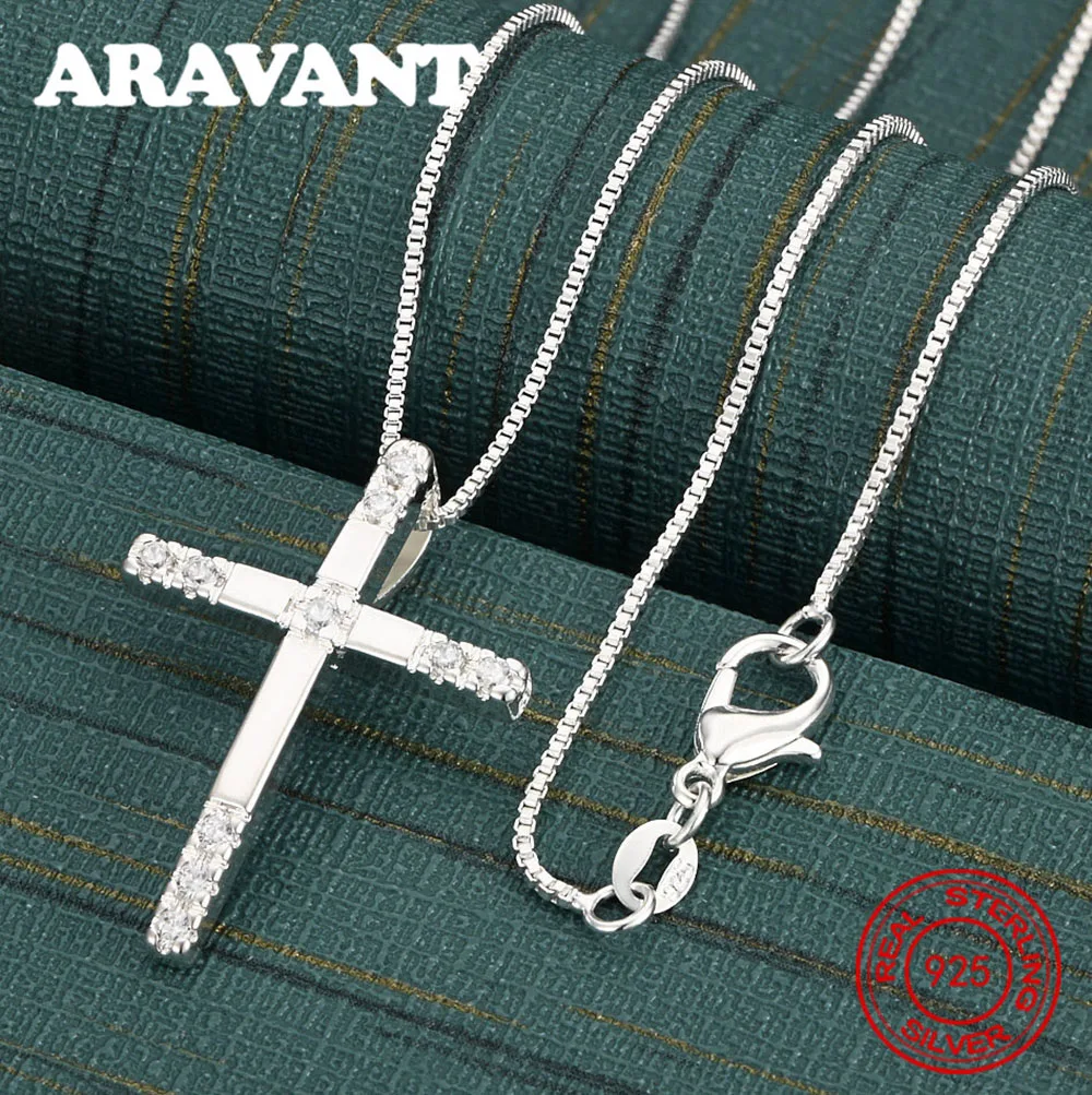 925 Sterling Silver Cross Pendant Necklace For Women, Commuter Accessories, Christmas Gifts, Jewelry