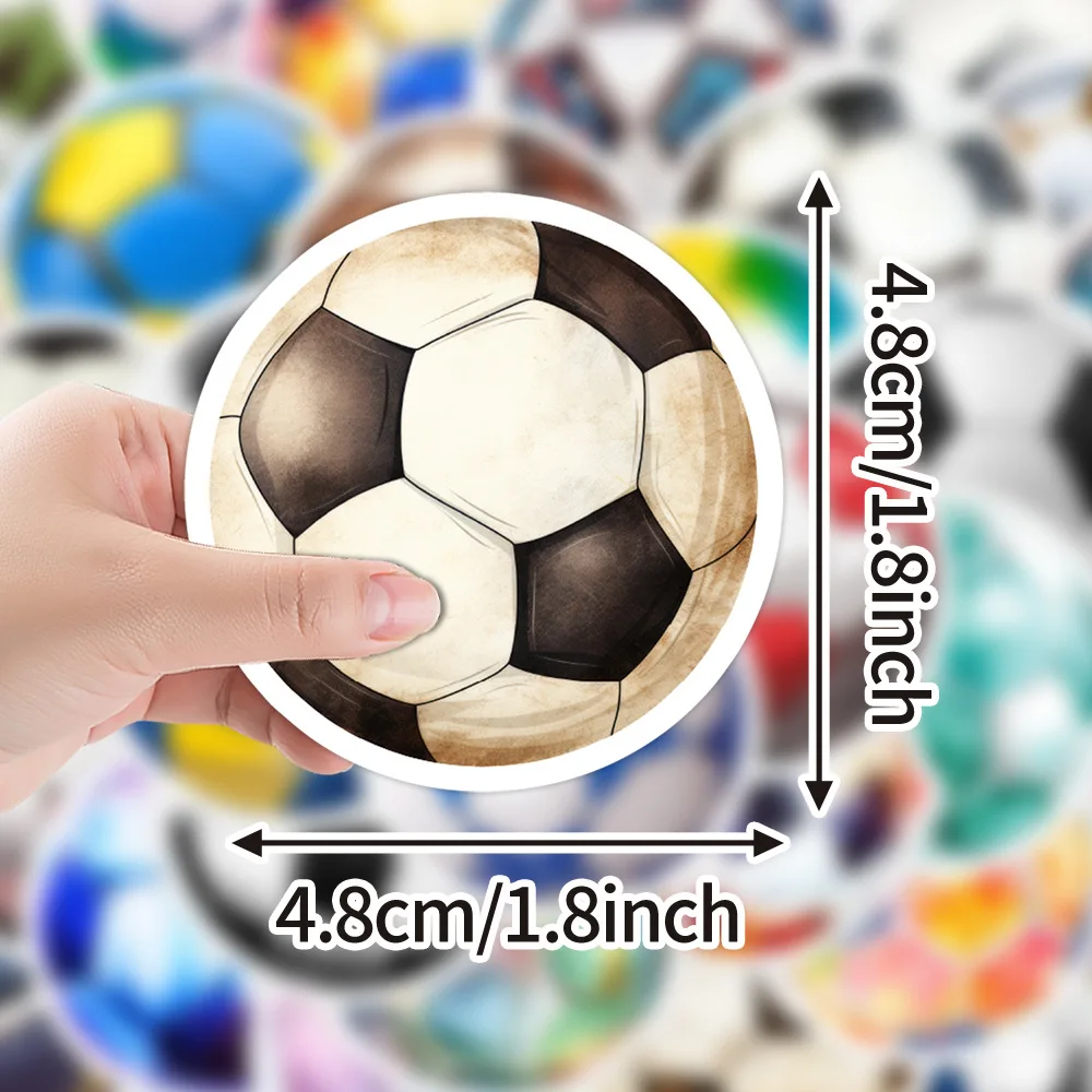 50PCS Color Football Cartoon Stickers Sports Graffiti Decoration DIY Toys Suitcase Fridge Laptop Guitar  Bike Skateboard Decals