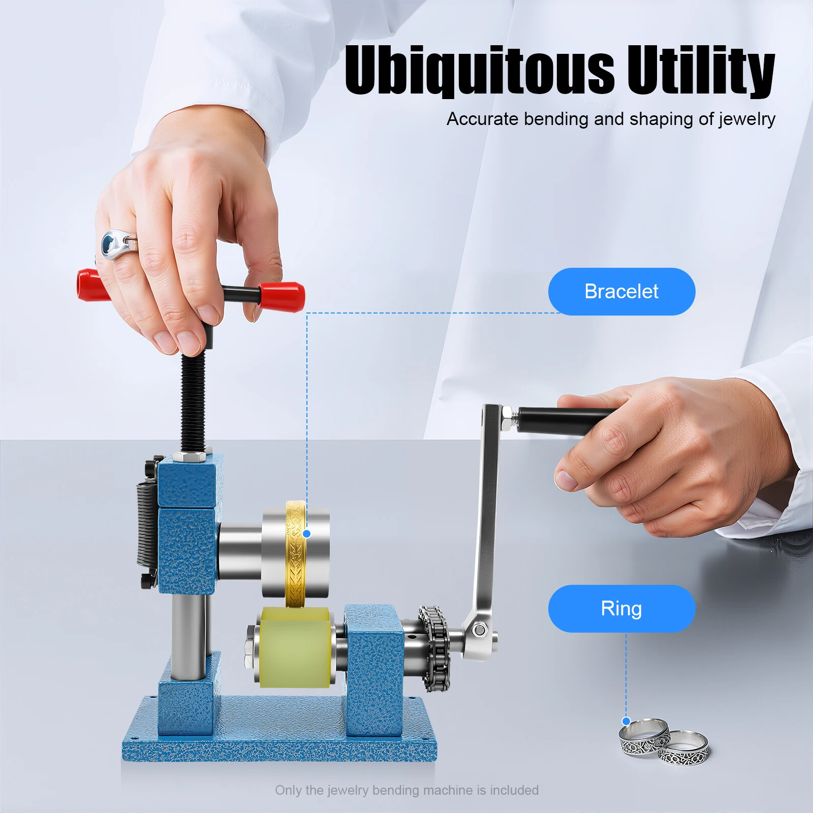

Jewelry Bending Machine, Precise Groove Dimension Adjustable Design for Jewelry Store Craft Room Ring Earring Bracelet