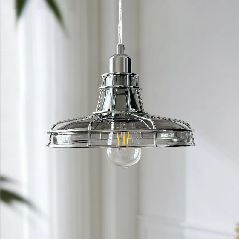 

Industrial Retro Gray Glass Pendant light Lighting Fixture Bauhaus Vintage Hanging Lamp E27 For Restaurant Cafe Bar Bedroom Home