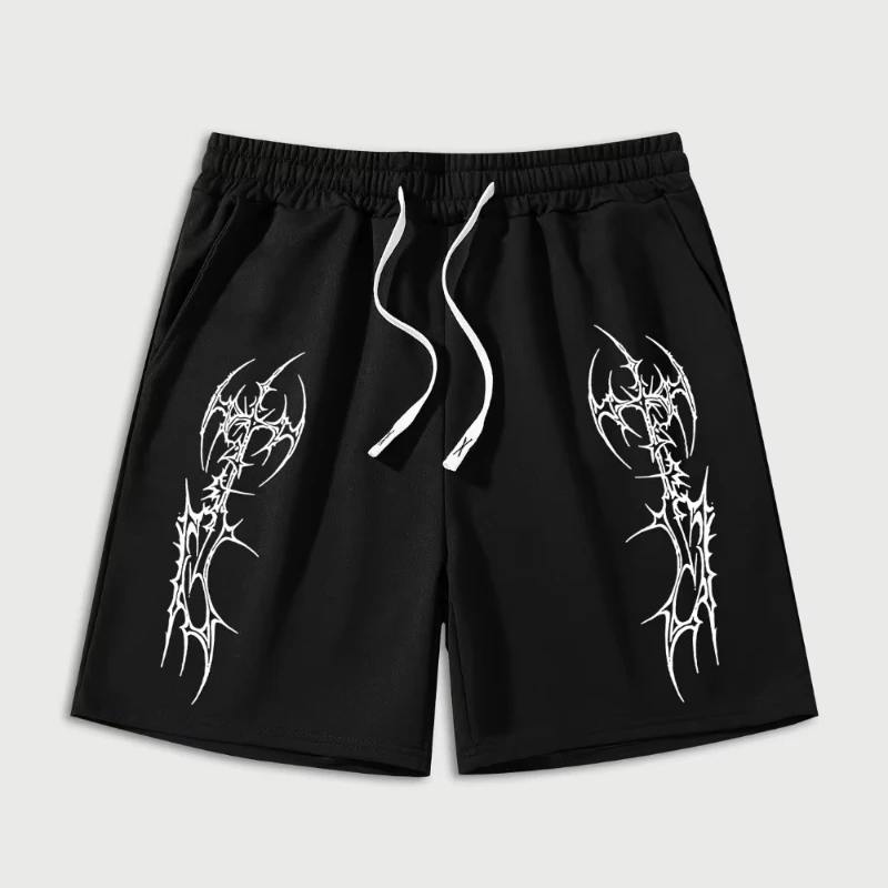 

Outdoor sports and leisure fitness shorts for men, summer drawstring waist printed casual outdoor sports shorts