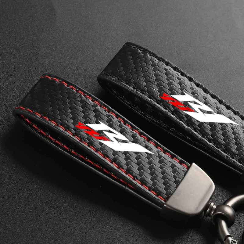 1PCS For Yamaha YZF-R1 YZFR1 YZF R1 Motorcycle Accessories Custom LOGO High-Grade Carbon Fiber Motorcycle Keychain