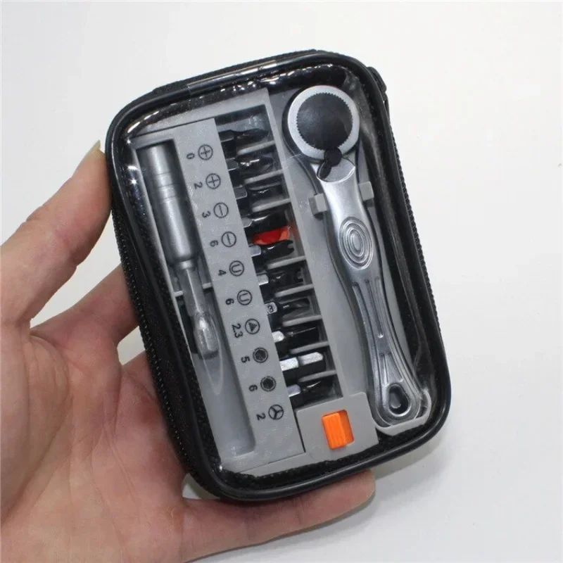 12Pcs Portable Mini Ratchet Wrench Close Quarter Adjustable Ratcheting Screwdriver Bits Set with 1/4 Drive Tool Sets
