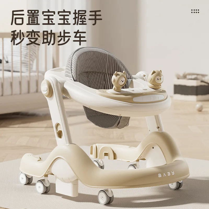 Baby Walker Music Multi-functional Anti-O-leg Anti-rollover Folding 6-18 Months Baby Can Sit and Push The Baby Walker