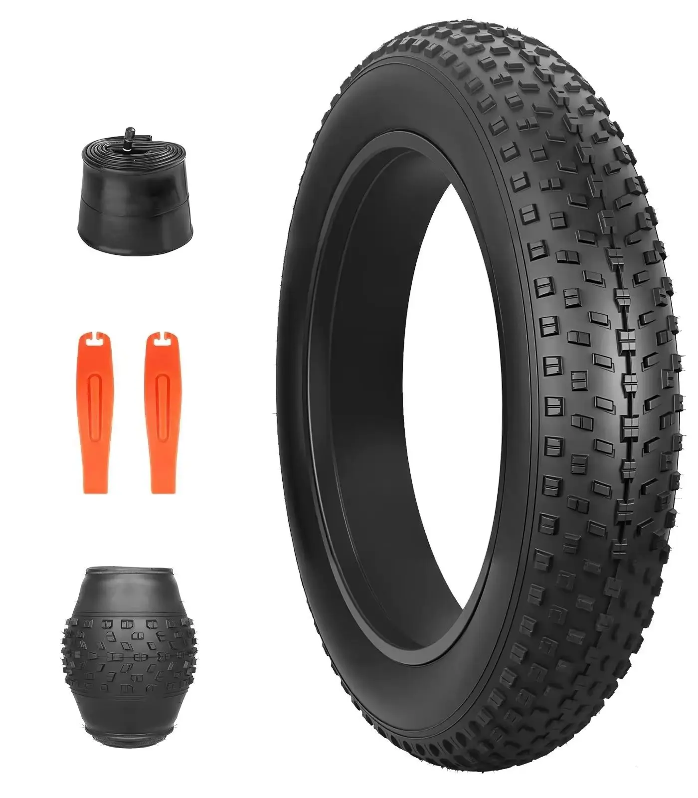 

ZUKKA 20x4.0 Inch Foldable Fat Tire 1 Inner Tube All-Terrain Knobby Tread Durable for E-Bike Fat Bike Snow Bike Bicycle