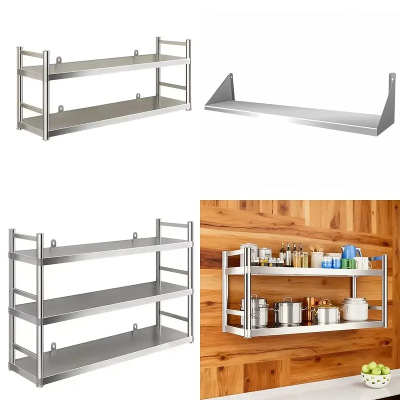 Tool-free Assembly Stainless Steel 201 304 Silver White Kitchen Storage Rack Removable Modular Multi-layer