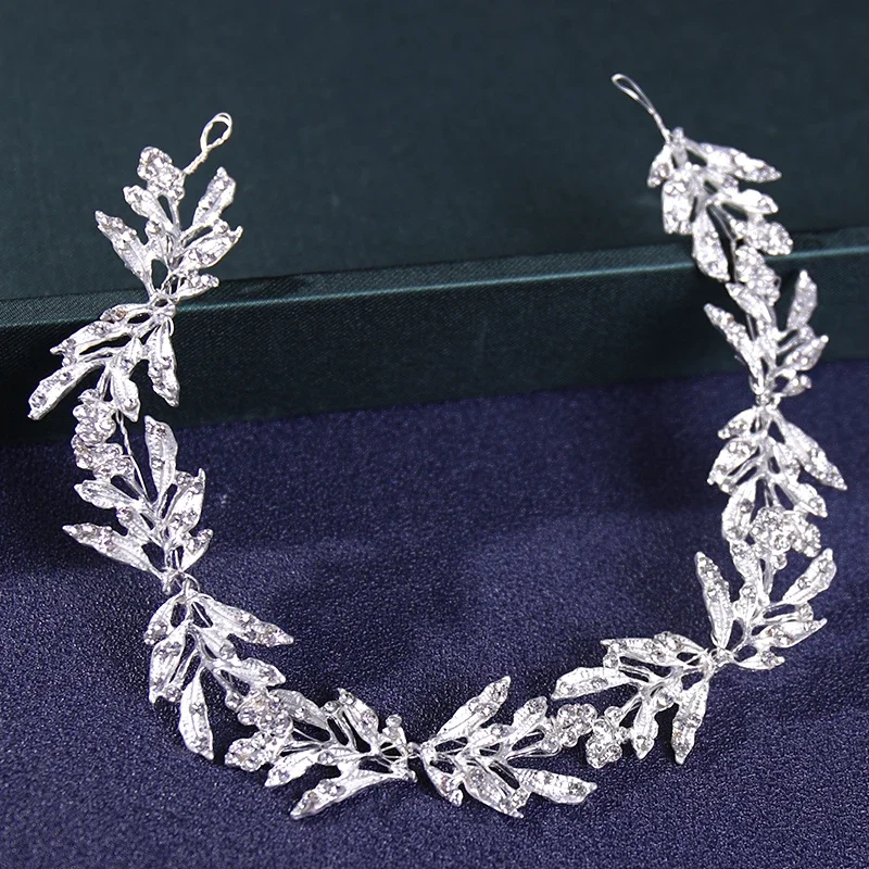Silver Color Rhinestone Crystal Headband Tiara Pearl Hairband For Women Party Bridal Wedding Hair Jewelry Accessories band Gift image 4