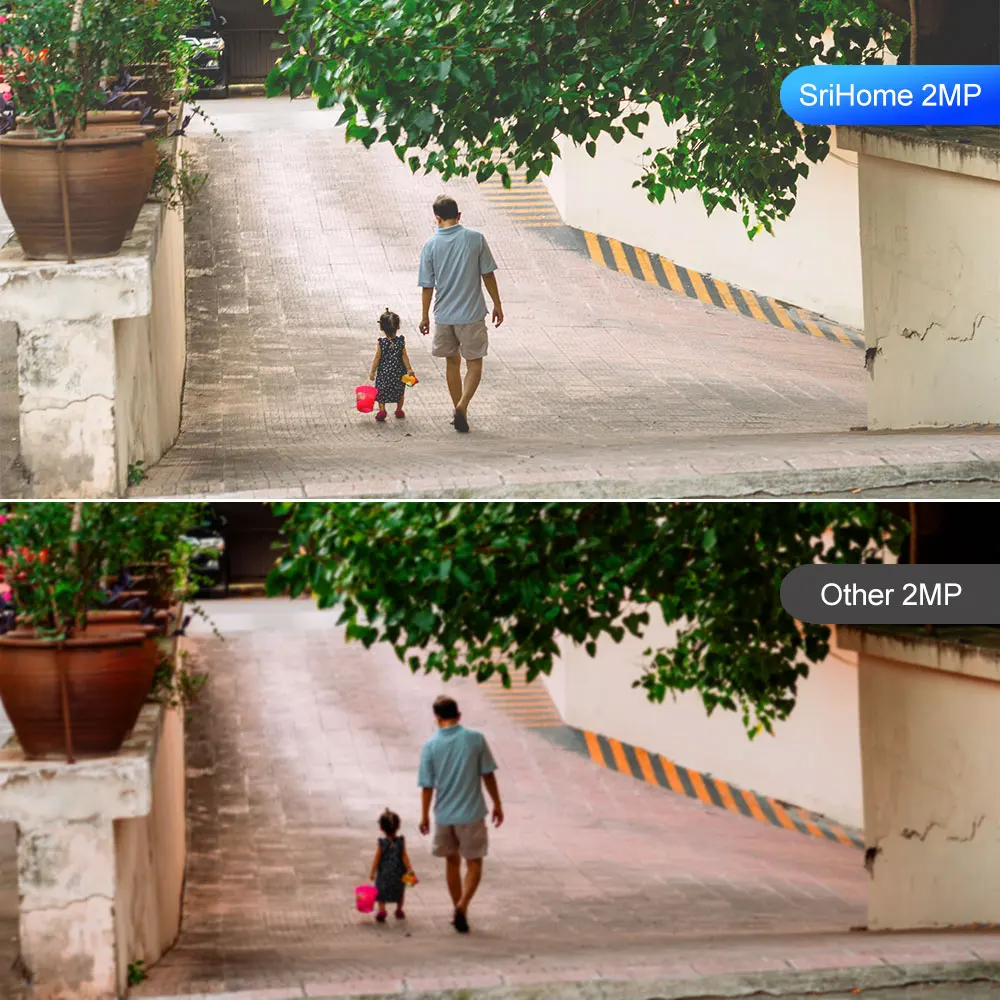 نظام كاميرا الأمن SriHome-POE ، مجموعة المراقبة بالفيديو AI ، 2 طريقة المنزل في الهواء الطلق ، 1080P كاميرا IP ، CCTV Nvr 4 كام مجموعة ، 4CH