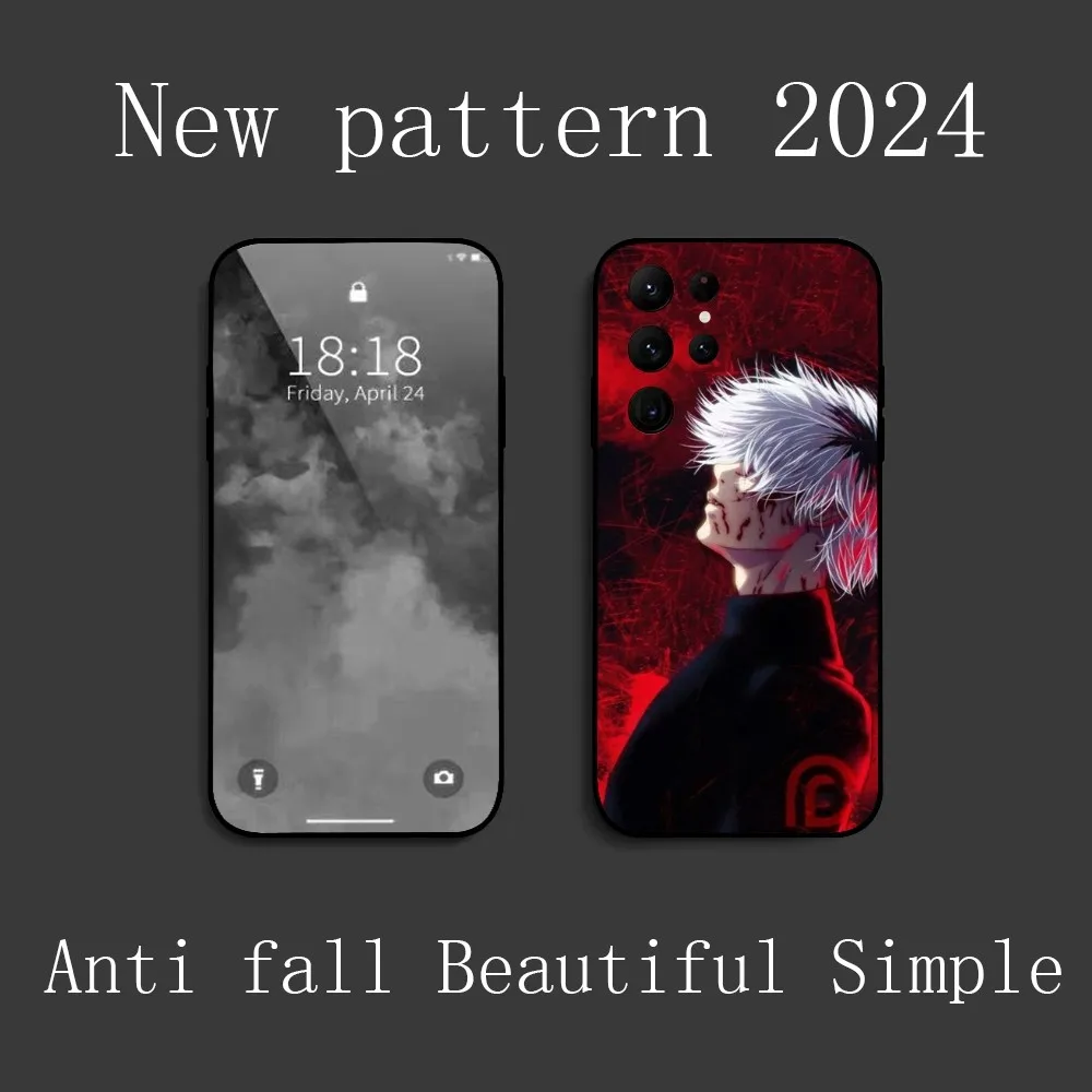 Anime T-Tokyo G-Ghoul Kaneki Ken For Evil Frosted Phone Case for Samsung Galaxy S24 Ultra S22 S23 Ultra S21 S20 5G Protective Si