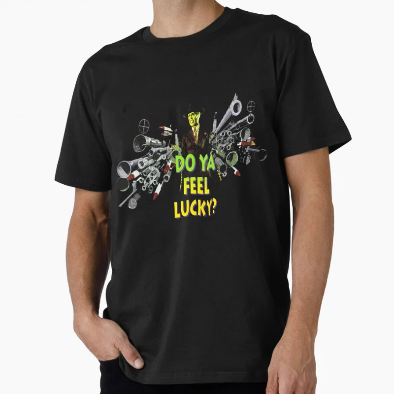 

Do Ya Feel Lucky 80s Retro The Mask Jim Carrey Movie Funny Gift shirt 100% cotton Print Graphic Clothes All size Tops