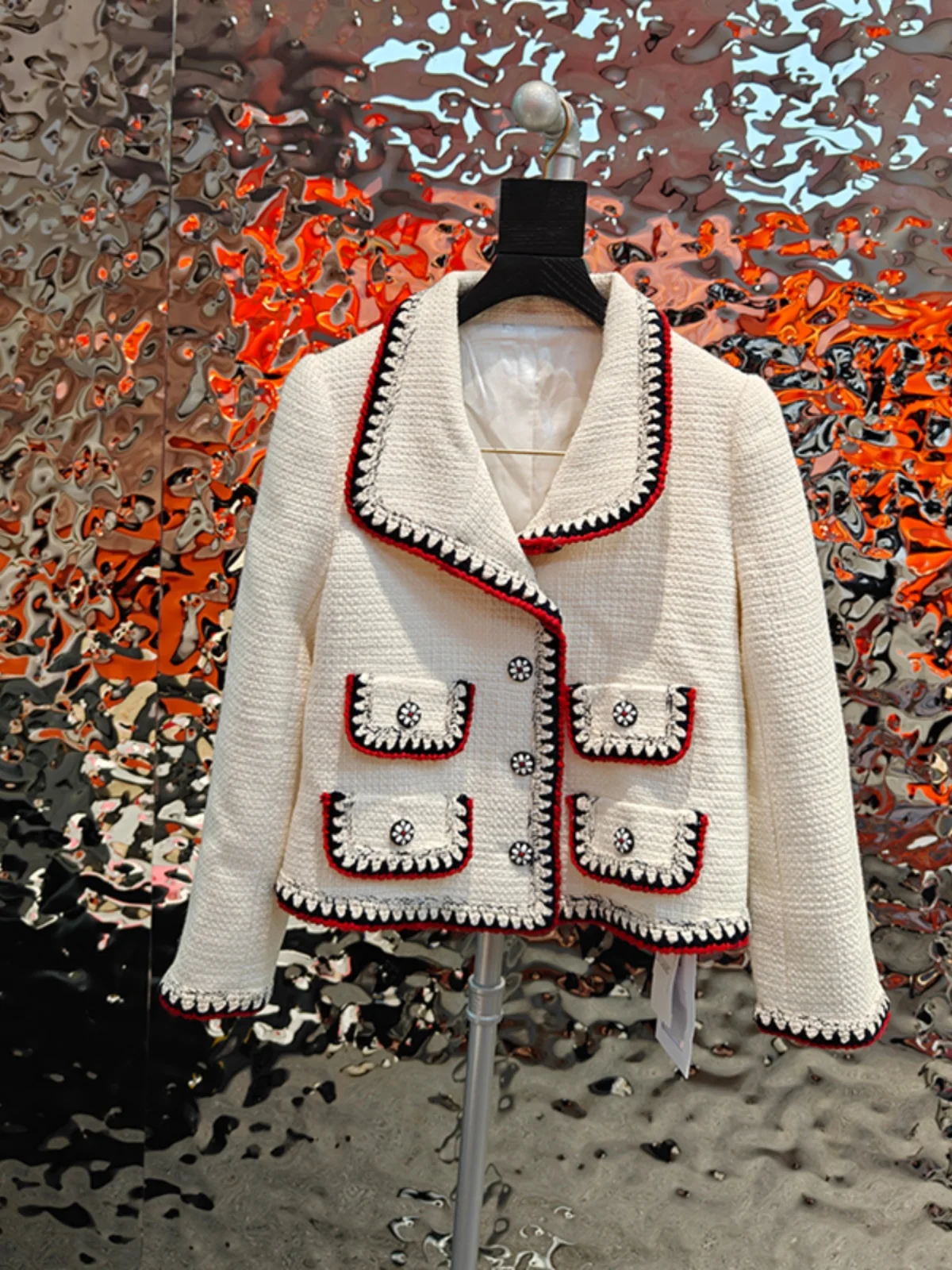 

Faionable Versatile 2025 Early Spring New Women's Small Fraance Lady Sle Premium Quali Woolen Coat Street Sle Slim Fit