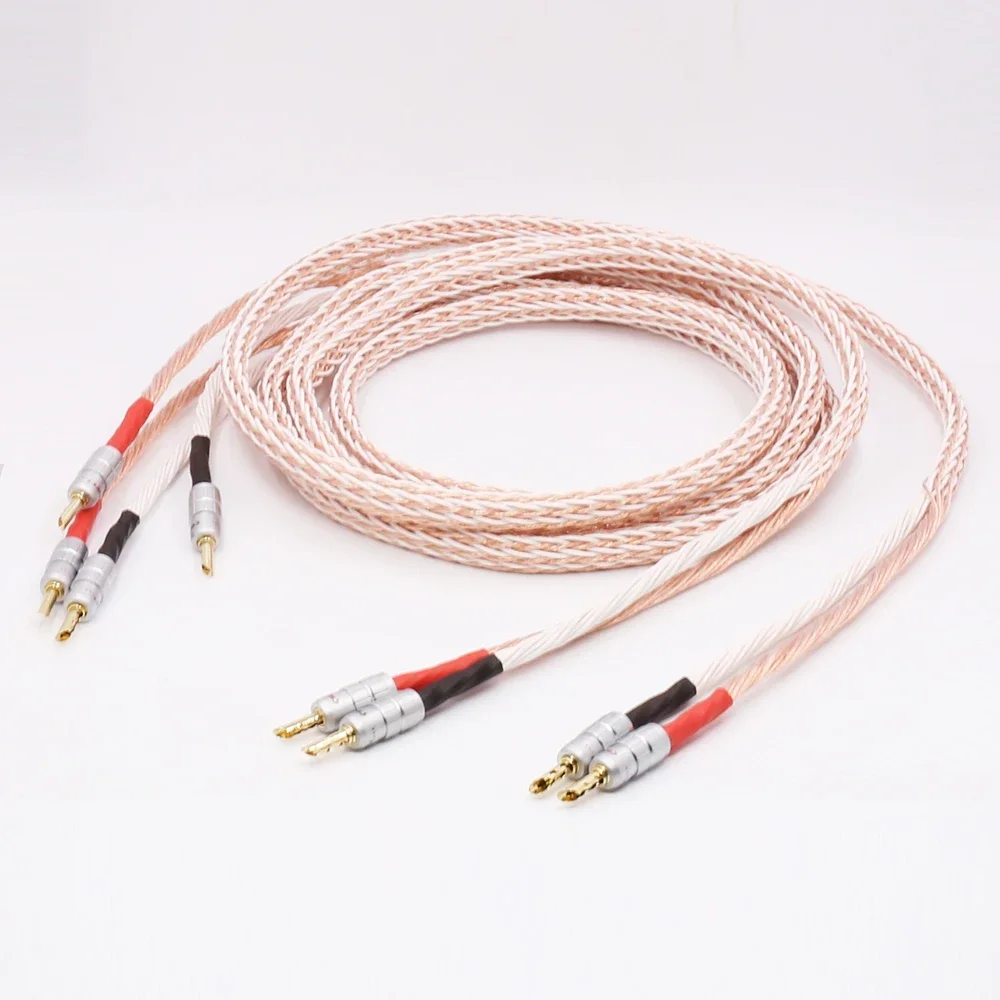 Cable de altavoz de alta gama 12TC Cable de altavoz de alta fidelidad CMC BFA conector Banana chapado en oro