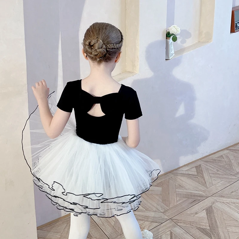 Gymnastics Tutu Classical Dance Clothes Girls Long Sleeves Ballet Leotard Dress Children's Training Skirt Kids Costume Leotard