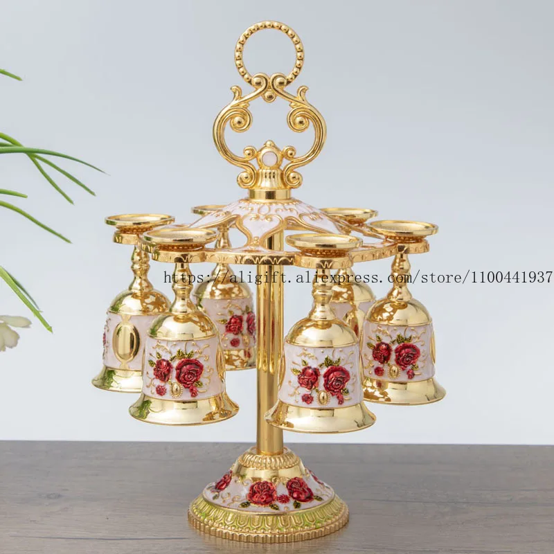 

Metal European-Style Creative Tall Wine Glass Display Rack Wine Glass Hanging Rack Restaurant Handicraft Display Item