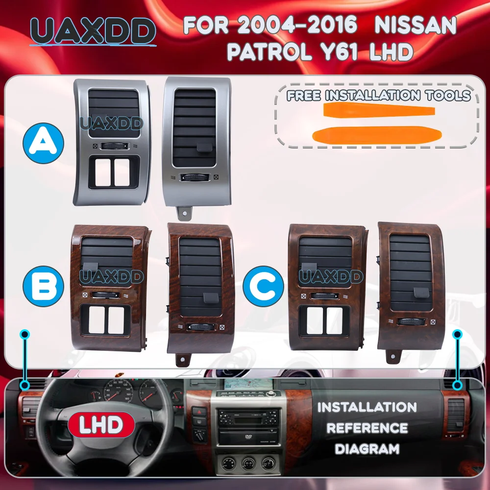 

AIR VENT For 2004-2016 Nissan Patrol Y61 Car Conditioning Interior AC Accessories A/C Air Vent Grille Dashboard Panel Outlet kit