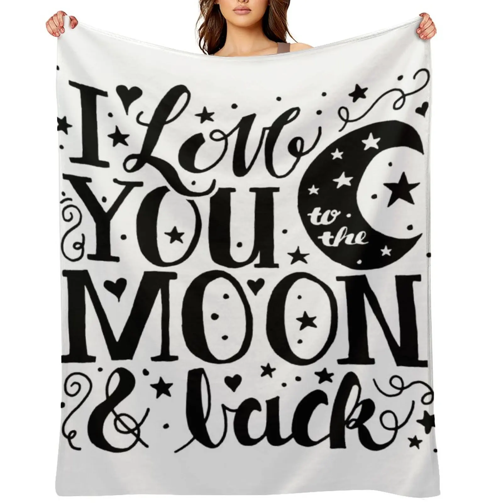 

I Love You to the Moon and Back Throw Blanket Flannel Extra Large Throw Moving Hairys Blankets