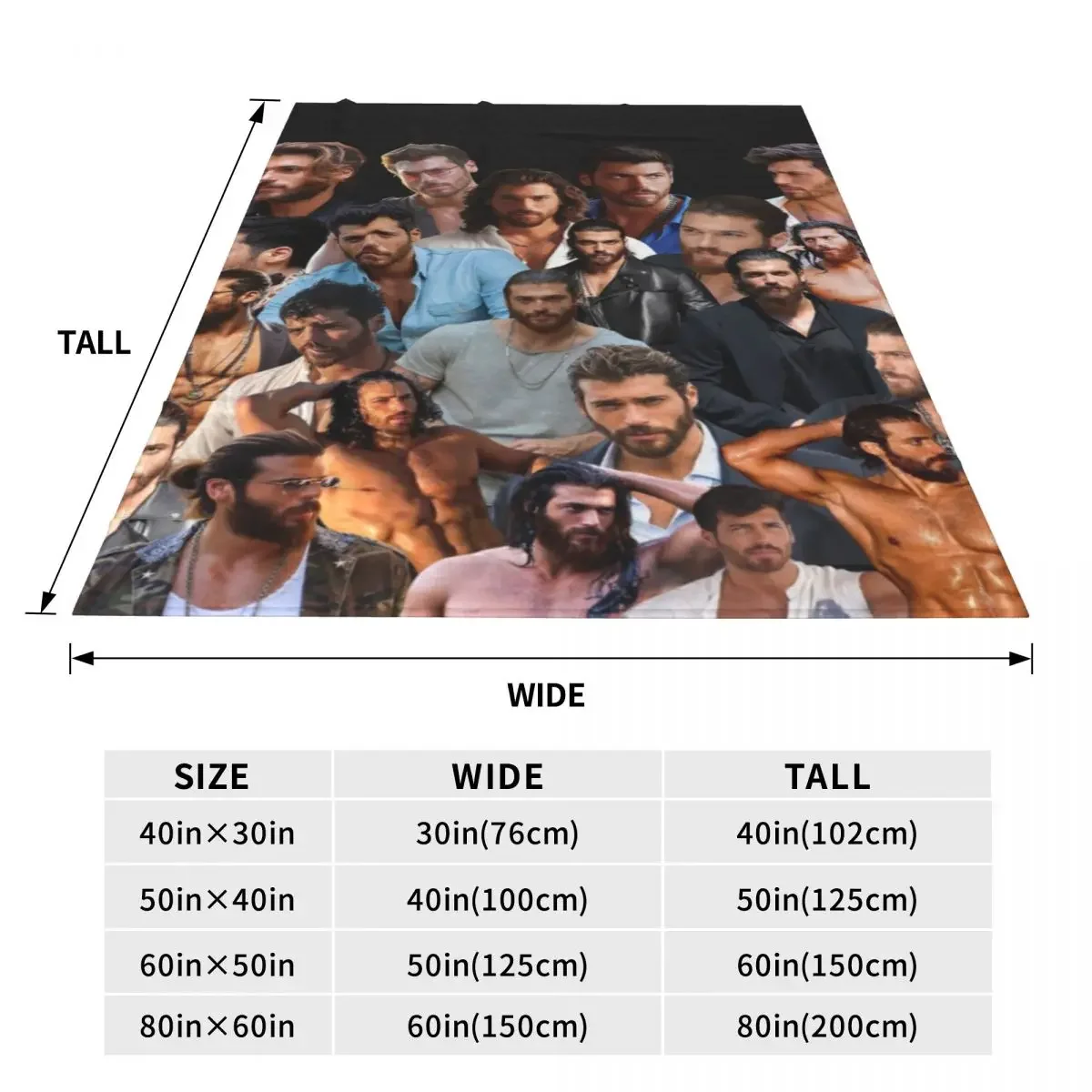 Can Yaman Photo Flannel Blanket Actor Soft Warm Throw Blanket for Living Room Camping Printed Bedspread Sofa Bed Cover