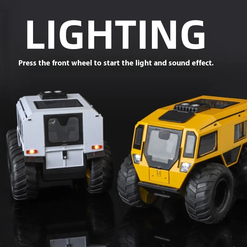 1:24 Sherp All Terrain Off Road Vehicle Simulation  Alloy Metal Diecast Car Model with Sound Light Ornaments Collection Gift