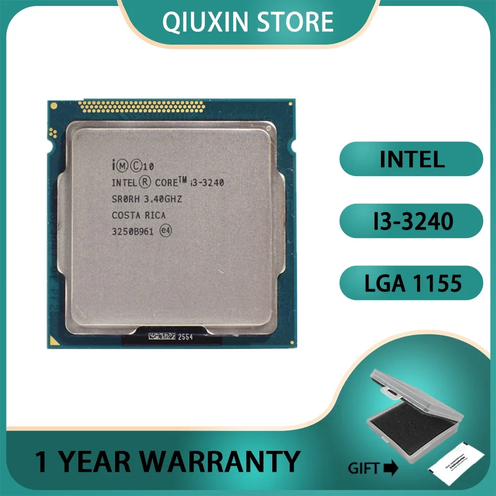 TDP 55W 3MB Cache i3-3240 LGA 1155 ,original Intel I3 3240 Processor Dual-Core 3.4GHz