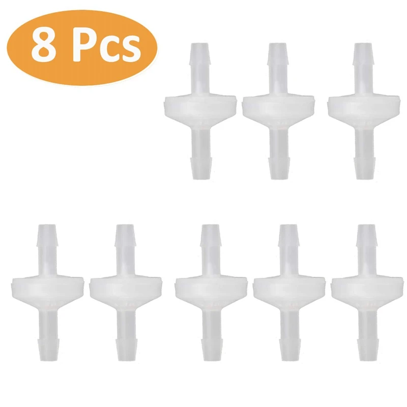 8 Chiếc 1/4Inch Kiểm Tra Van 6Mm PVDF Một Cách Van Nội Tuyến Kiểm Tra Van Không Trở Về Kiểm Tra van Cho Khí Nhiên Liệu Không Khí Lỏng