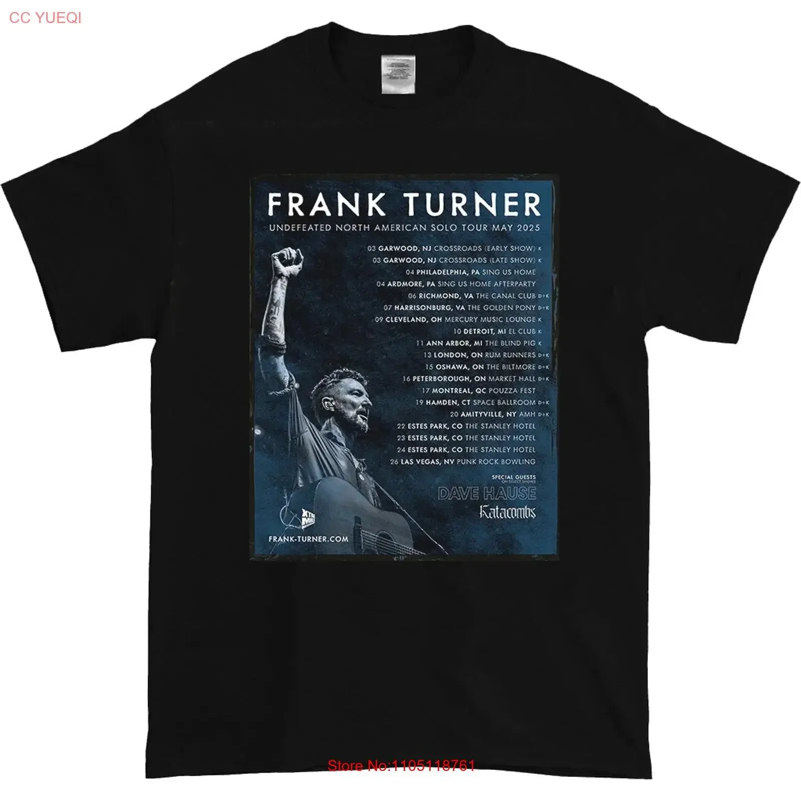 Frank Turner Undefeated North America Tour 2025 T Shirt Full Size S 5XL ET1134 vintage Washed streetwear graphic homme