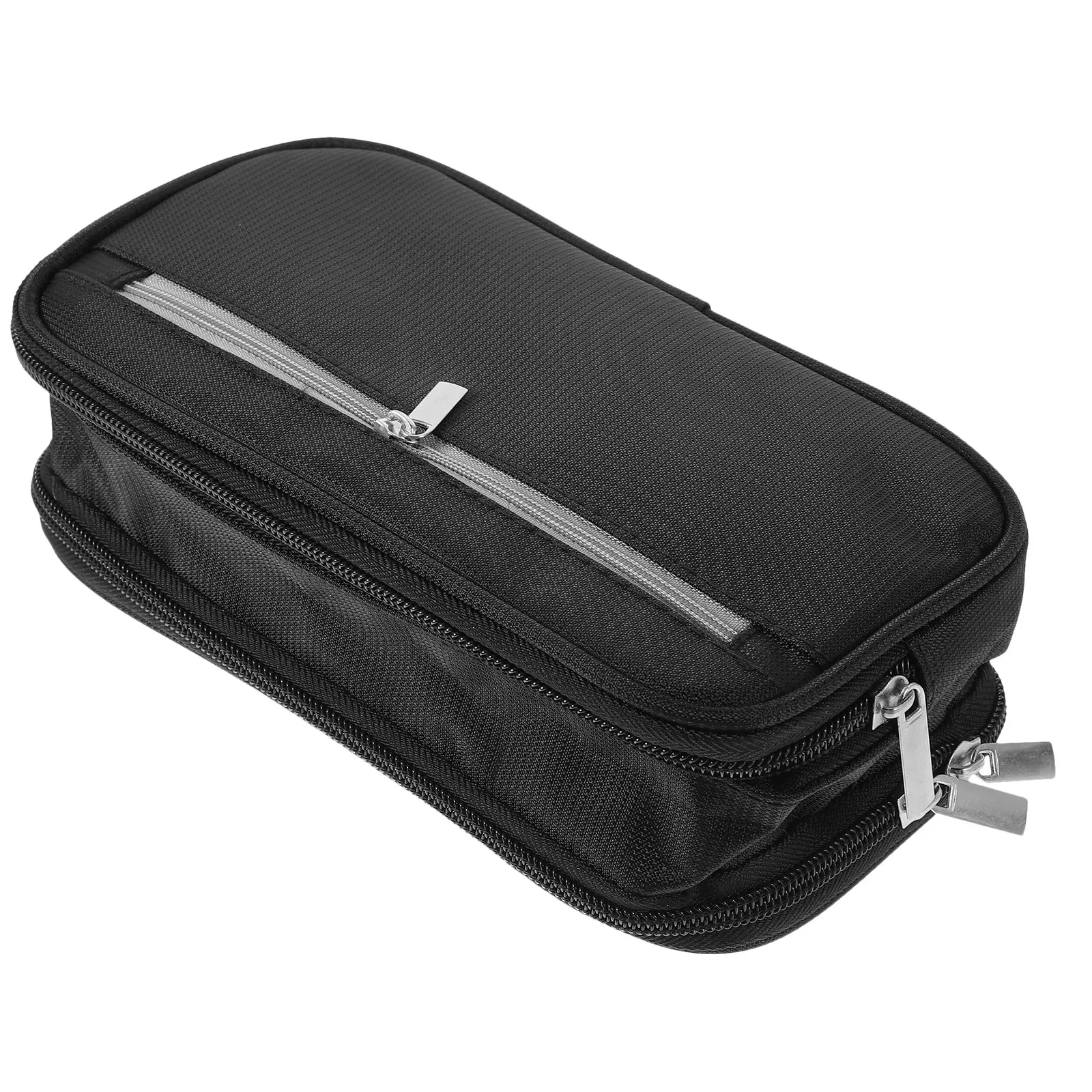 Zipper Pencil Bag Three-Layer Large Capacity Portable Pen Pouch Lightweight Wear-Resistant for Students Office Home Daily Use