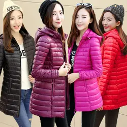 Women's Clothing Ultra Light Outerwear New Winter Down Cotton Jacket Oversized Slimming Women's Warm Hooded Coat Fashion Parkas