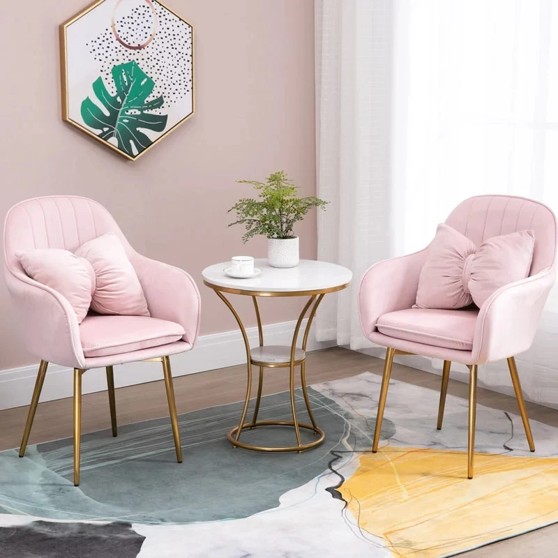 Sturdy Nordic Ins Style Dining Chair, Light Luxury Backrest Leisure Chair, Balcony Makeup Stool for Home Use