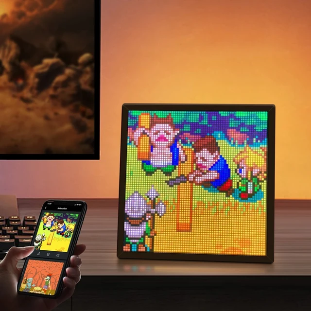 RGB LED Pixel Matrix Bluetooth Smart Display 64x64 Digital Lamp Panel DIY Art Display Gaming Anime Room Decor Frame APP Control